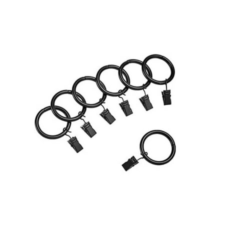 Black 1" Metal Rings With Clips