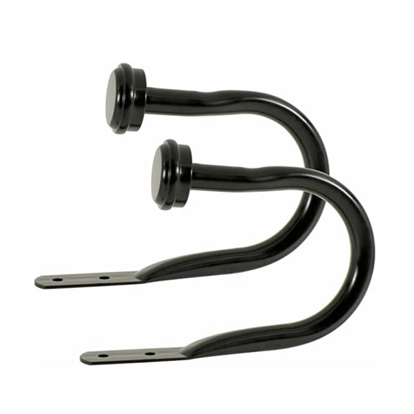 Black 6” Inch Cap Curtain Holdback