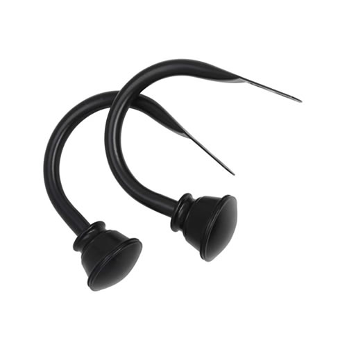 4.5" Inch Black Metal Decorative Curtain Holdbacks With Screws