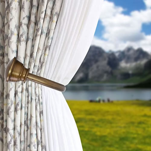 4.5" Inch Brown Metal Decorative Curtain Holdbacks With Screws