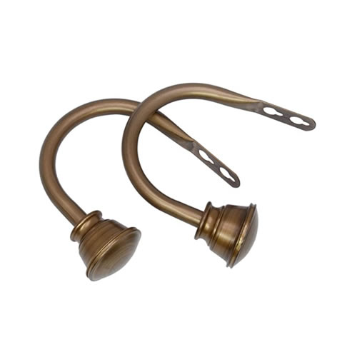 4.5" Inch Brown Metal Decorative Curtain Holdbacks With Screws