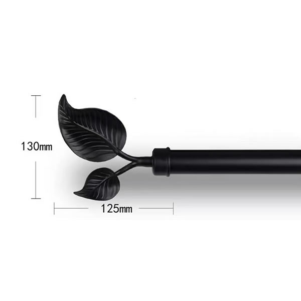 Black Big Doble Leaf Style Finial For 1 1/2